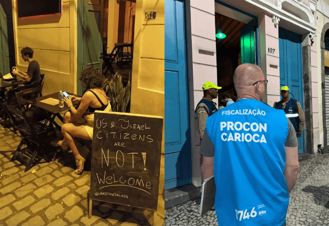 Imagem da noticia Procon multa bar no Rio por placa contra cidadãos dos EUA e de Israel