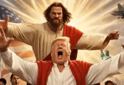 Imagem da notícia Embaixada do Irã publica vídeo de IA em que Jesus agride Trump com soco