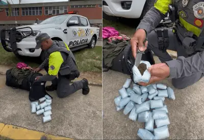 Mulher é presa com 34 pacotes de haxixe no Terminal Barra Funda, em SP Mulher é presa com 34 pacotes de haxixe no Terminal Barra Funda, em SP