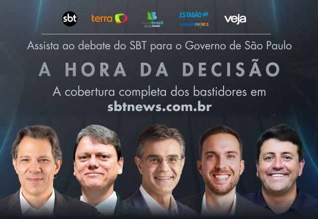 Imagem da noticia SBT promove debate entre os candidatos ao Governo de São Paulo