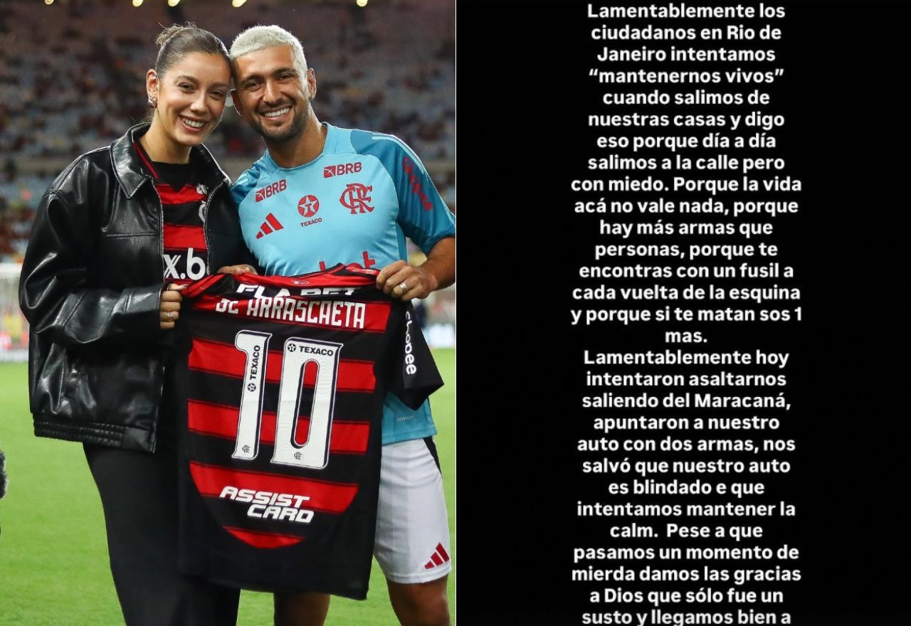 Imagem da noticia Esposa de Arrascaeta após tentativa de assalto na saída do Maracanã: "a vida aqui não vale nada"
