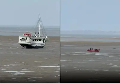 Embarcação encalha próximo ao Cais da Praia Grande, em São Luís Embarcação encalha próximo ao Cais da Praia Grande, em São Luís