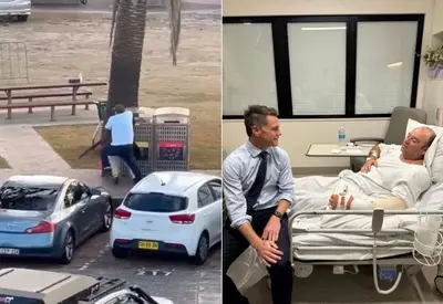 Homem que desarmou atirador em praia da Austrália aparece em foto após cirurgia Homem que desarmou atirador em praia da Austrália aparece em foto após cirurgia