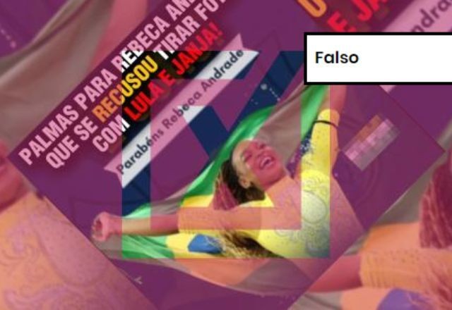 Imagem da noticia FALSO: É falso que Rebeca Andrade tenha se recusado a tirar foto com Janja e Lula em Paris