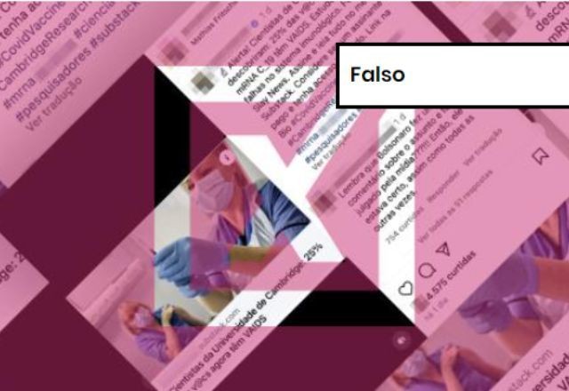 Imagem da noticia FALSO: É falso que estudo de Cambridge comprove que pessoas vacinadas contra a covid-19 adquiriram Aids