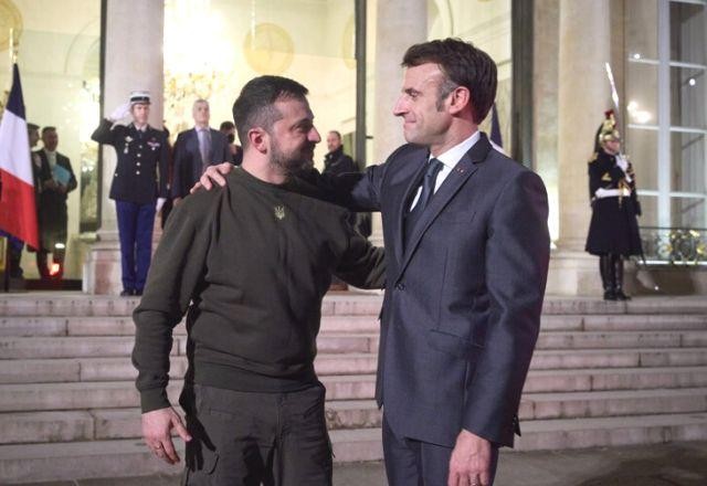 Imagem da noticia Macron não descarta envio de caças à Ucrânia, mas apenas a longo prazo