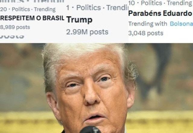 Imagem da noticia "Respeita o Brasil": reação à tarifa de Trump explode nas redes e acende sinal amarelo sobre dependência comercial