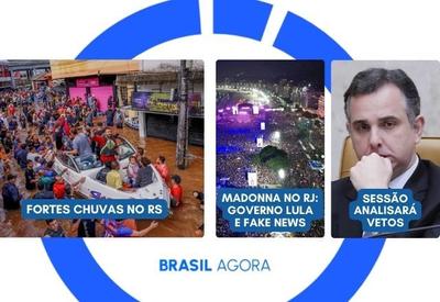 Brasil Agora: fortes chuvas no RS e Madonna em Copacabana