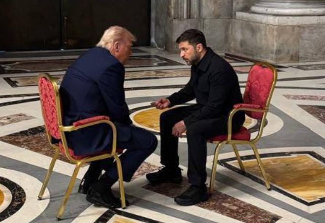 Imagem da noticia Trump e Zelensky se encontram no Vaticano antes do funeral do Papa Francisco