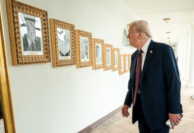 Imagem da noticia Trump substitui retrato de Biden na Casa Branca por quadro com "caneta automática"; veja
