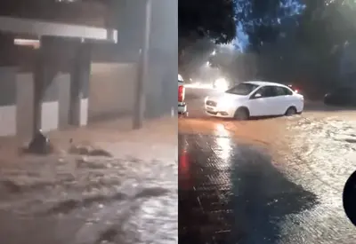 Temporal em Belo Horizonte causa alagamentos e arrasta carros Temporal em Belo Horizonte causa alagamentos e arrasta carros