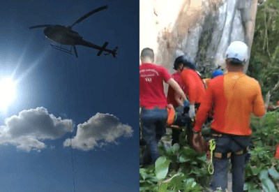 Praticante de rapel cai quase 20 metros na Pedra do Urubu em Florianópolis Praticante de rapel cai quase 20 metros na Pedra do Urubu em Florianópolis