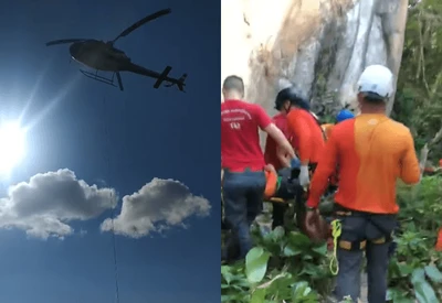 Praticante de rapel cai quase 20 metros na Pedra do Urubu em Florianópolis Praticante de rapel cai quase 20 metros na Pedra do Urubu em Florianópolis
