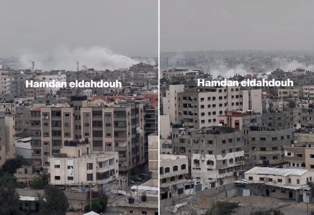 Imagem da noticia Cinegrafista mostra fumaça similar à de bomba de fósforo branco em ataque a Gaza
