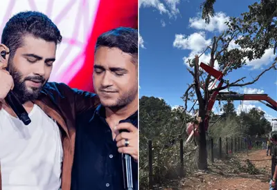 Helicóptero da dupla Henrique e Juliano cai no Tocantins; cantores não estavam a bordo Helicóptero da dupla Henrique e Juliano cai no Tocantins; cantores não estavam a bordo