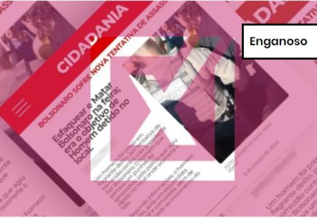 Imagem da noticia ENGANOSO: Homem em evento com Bolsonaro foi detido por portar faca; Boletim de Ocorrência não fala em tentativa de homicídio