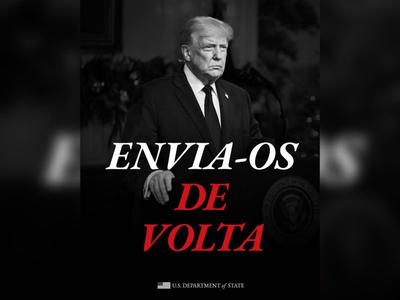 "Se vier para roubar, Trump vai te jogar na cadeia e te mandar de volta", diz perfil oficial do governo dos EUA "Se vier para roubar, Trump vai te jogar na cadeia e te mandar de volta", diz perfil oficial do governo dos EUA
