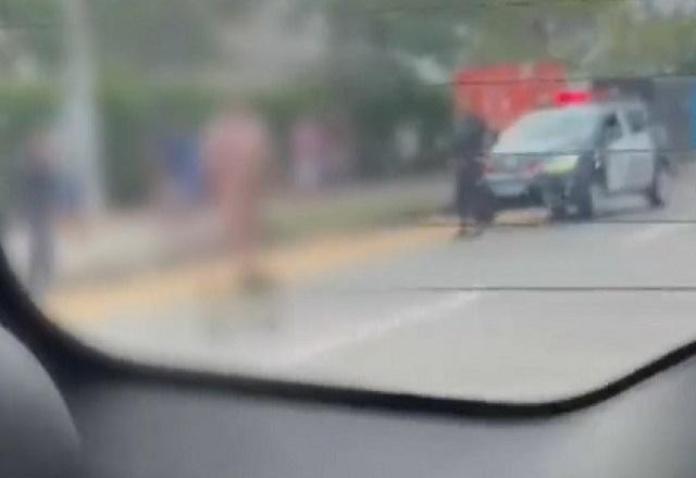 Imagem da noticia Lutador, sob uso de drogas, quebra carros e ataca grávida
