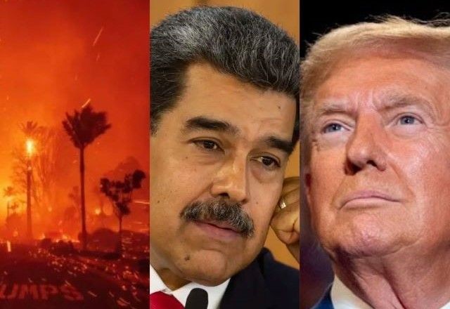 Imagem da noticia Assista ao vivo: Mapa Mundi destaca Incêndios em Los Angeles, posse de Maduro e expansionismo de Trump