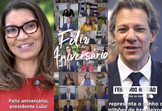 Imagem da noticia Janja e ministros gravam vídeo em homenagem ao aniversário de 79 anos de Lula