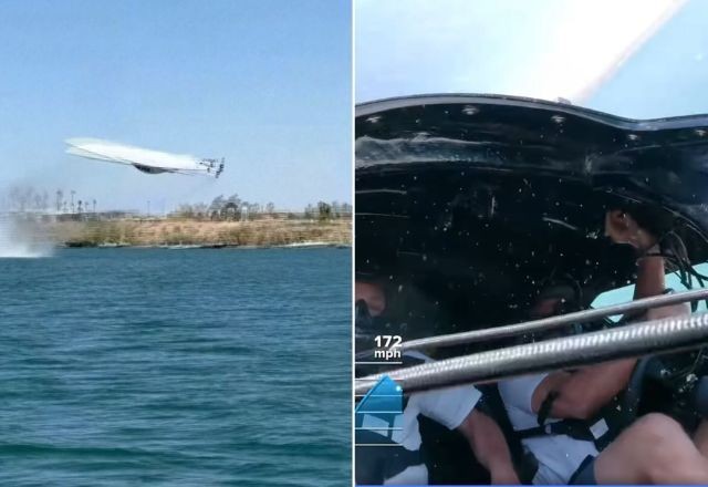 Imagem da noticia Vídeo: Lancha dá piruetas no ar ao tentar bater recorde de velocidade nos EUA
