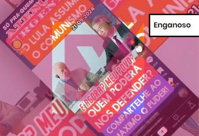 Imagem da noticia ENGANOSO: Lula não assumiu ser comunista, diferentemente do que afirma post