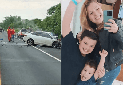 Mãe e dois filhos morrem em colisão entre carro e caminhão em MG Mãe e dois filhos morrem em colisão entre carro e caminhão em MG