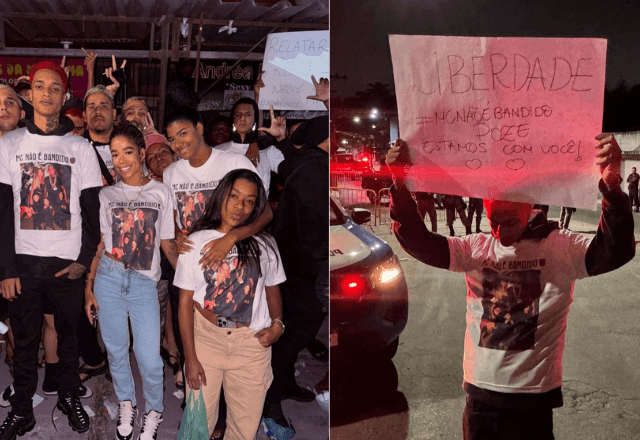 Imagem da noticia Oruam e esposa de MC Poze do Rodo participam de manifestação contra prisão do cantor