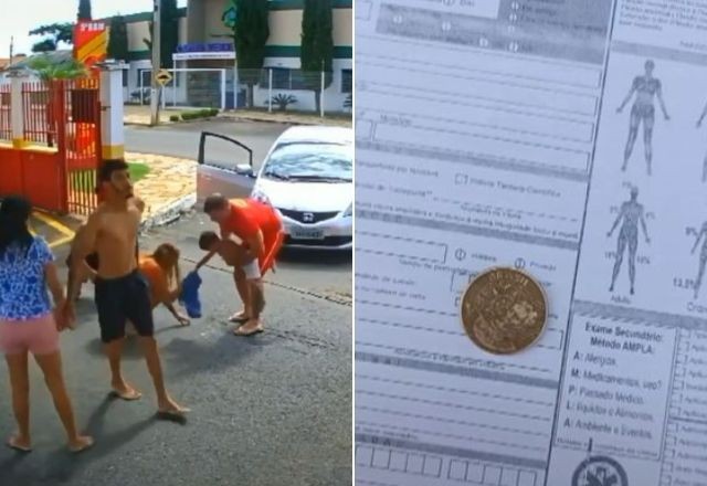 Imagem da noticia Vídeo: Criança engasgada com moeda de R$ 0,25 é salva por bombeiros