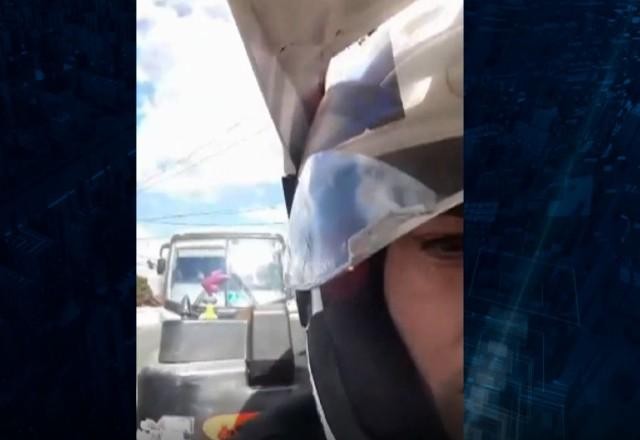 Imagem da noticia Motociclista forja atropelamento, mas é desmascarado por motorista