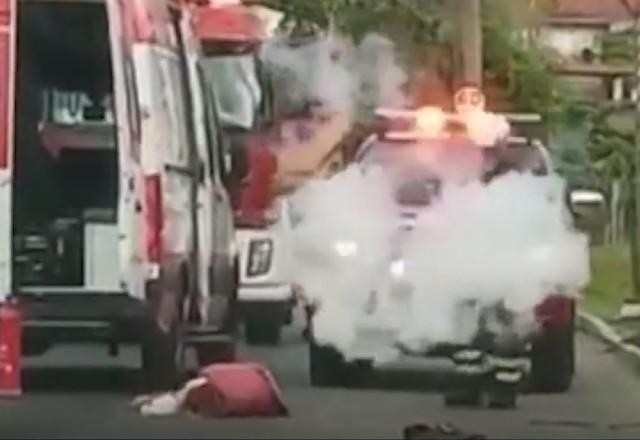 Imagem da noticia Vídeo mostra ataque de abelhas em Blumenau; 13 pessoas ficaram feridas