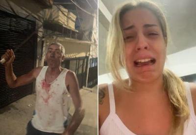 Influenciadora denuncia pai após ser agredida com facão e espeto Influenciadora denuncia pai após ser agredida com facão e espeto