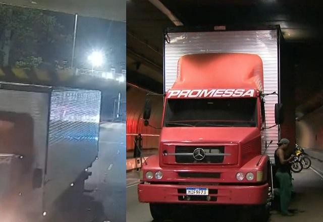 Imagem da noticia Caminhão entala e interdita túnel Ayrton Senna, em SP