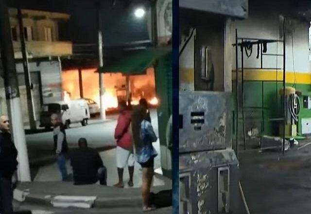 Imagem da noticia Posto de combustíveis é tomado por incêndio após cliente fumar