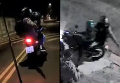Motociclista filma própria tentativa e fuga de assalto; quadrilha estava em arrastão Motociclista filma própria tentativa e fuga de assalto; quadrilha estava em arrastão