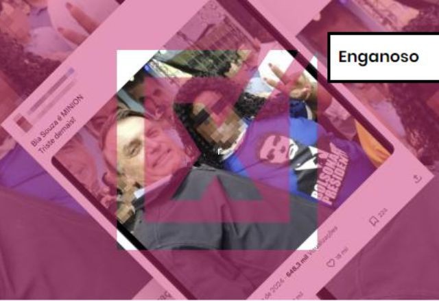 Imagem da noticia ENGANOSO: Mulher que aparece em foto com Bolsonaro não é a judoca Bia Souza