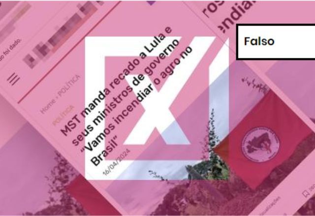Imagem da noticia FALSO: Não há evidências de que MST tenha ameaçado “incendiar o agro” antes das queimadas recentes