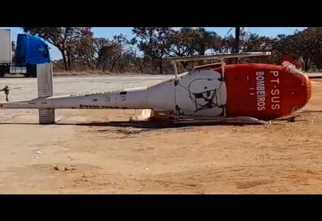 Imagem da noticia Helicóptero dos bombeiros cai em Minas Gerais