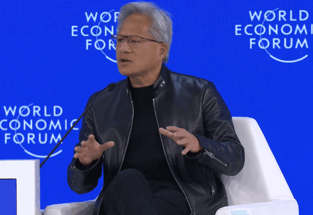 Imagem da noticia IA vai criar mais empregos do que tirar, diz CEO da Nvidia em Davos