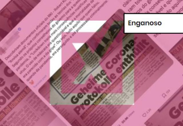Imagem da noticia ENGANOSO: Órgão de saúde alemão não determinou que lockdown era prejudicial, nem que covid matava igual à gripe