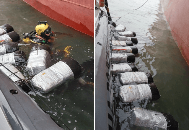 Imagem da noticia PF apreende mais de 300 kg de cocaína em casco de navio no Porto de Santos
