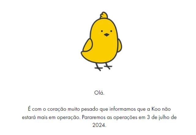 Imagem da noticia "Com o coração muito pesado", Koo é encerrado por falta de recursos