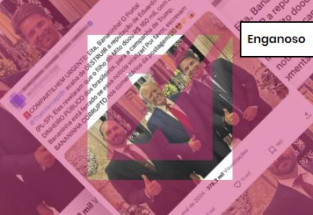 Imagem da noticia ENGANOSO: Post distorce reportagem para acusar Eduardo Bolsonaro de doar dinheiro público a Trump