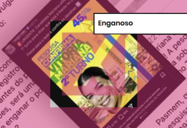 Imagem da noticia ENGANOSO: Post engana ao dizer que candidata de cidade no MA publicou pesquisa eleitoral falsa