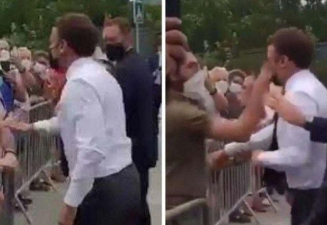 Imagem da noticia Emmanuel Macron é agredido em viagem ao sul da França