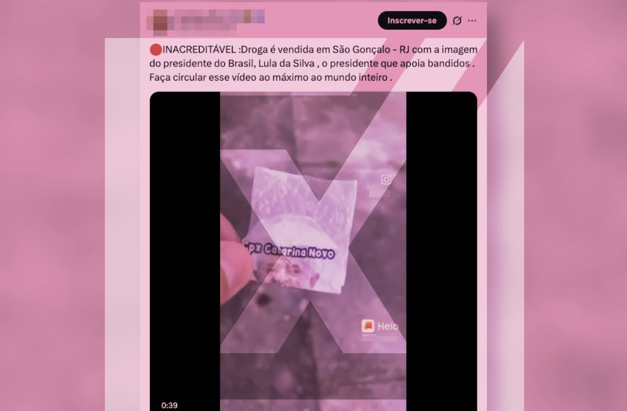 Imagem da noticia Vídeo com foto de Lula em pacote de droga é antigo e segue tática comum do tráfico