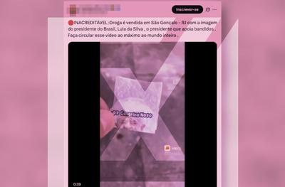 Vídeo com foto de Lula em pacote de droga é antigo e segue tática comum do tráfico Vídeo com foto de Lula em pacote de droga é antigo e segue tática comum do tráfico