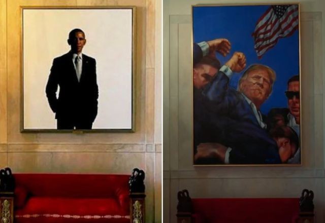 Imagem da noticia Casa Branca troca retrato de Barack Obama por pintura de Trump após tentativa de assassinato