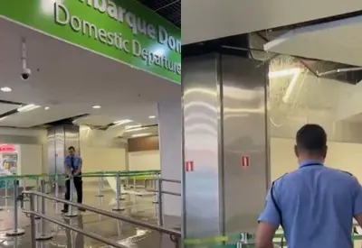 DF tem risco de temporal após chuva impactar voos no Aeroporto de Brasília e provocam vazamento em área de embarque DF tem risco de temporal após chuva impactar voos no Aeroporto de Brasília e provocam vazamento em área de embarque