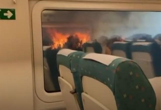 Imagem da noticia Trem rodeado por fogo: onda de calor castiga Europa